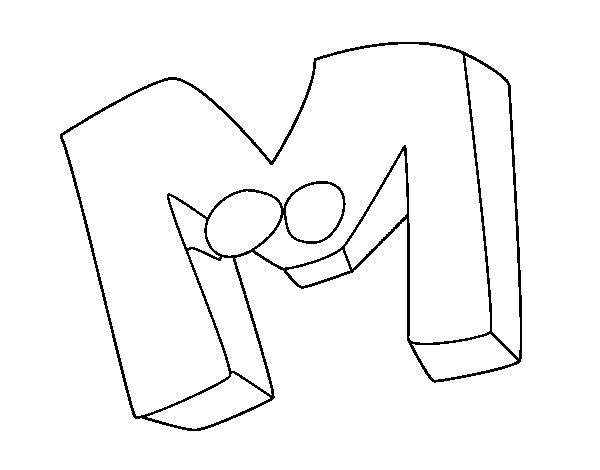Desenho de Letra M para Colorir