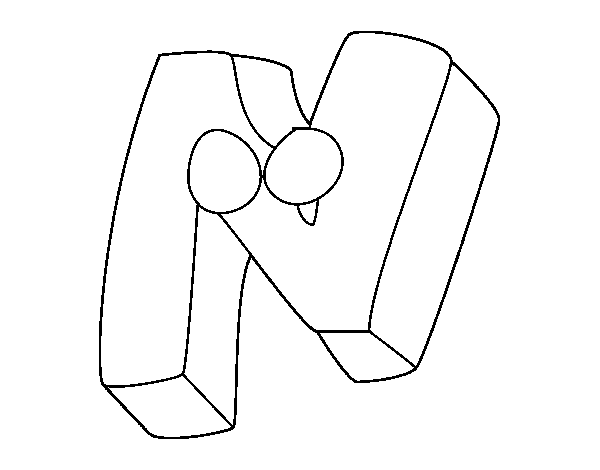 Desenho de Letra N para Colorir