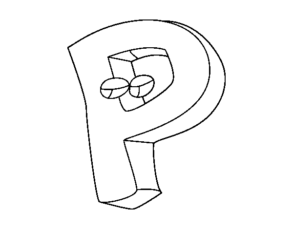 Desenho de Letra P para Colorir