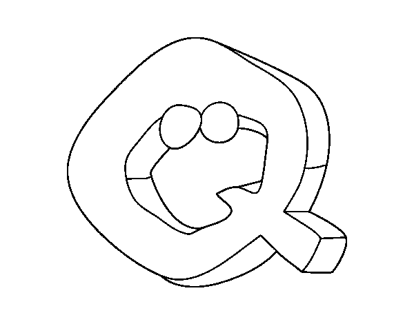 Desenho de Letra Q para Colorir
