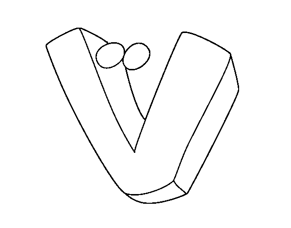 Desenho de Letra V para Colorir