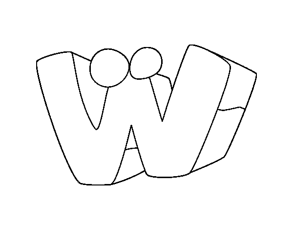 Desenho de Letra W para Colorir