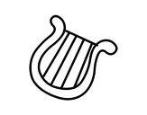 Desenho de Lira instrumento musical para colorear