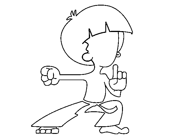 Desenho de Lutador de kung-fu para Colorir