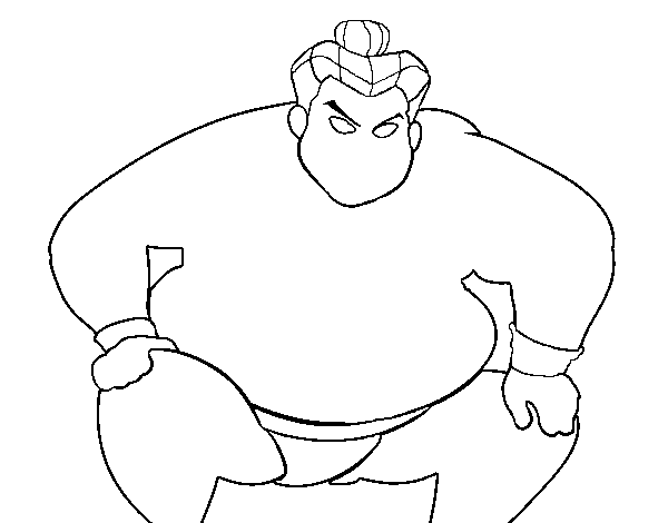 Desenho de Lutador de sumo furioso para Colorir