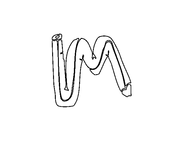 Desenho de M minúscula para Colorir