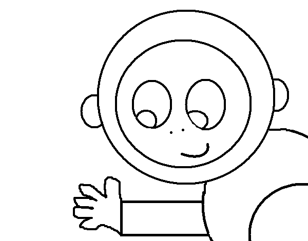 Desenho de Macaco alegre para Colorir