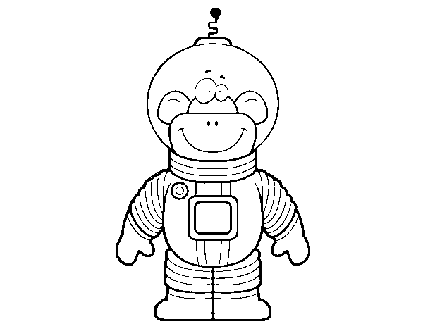 Desenho de Macaco espacial para Colorir
