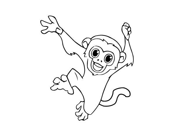 Bonito desenho de macaco-prego