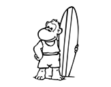 Dibujo de Macaco surfista