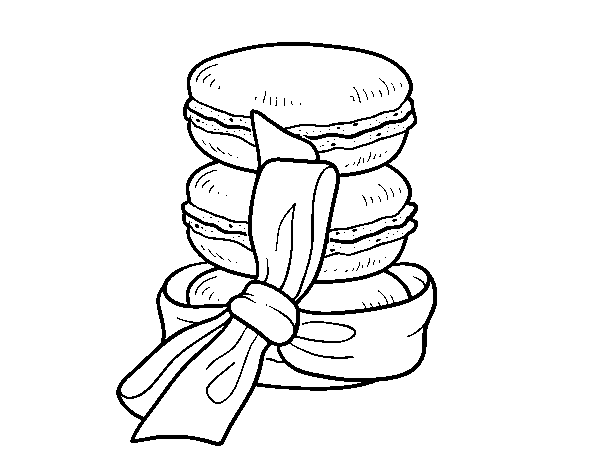Desenho de Macarons para Colorir