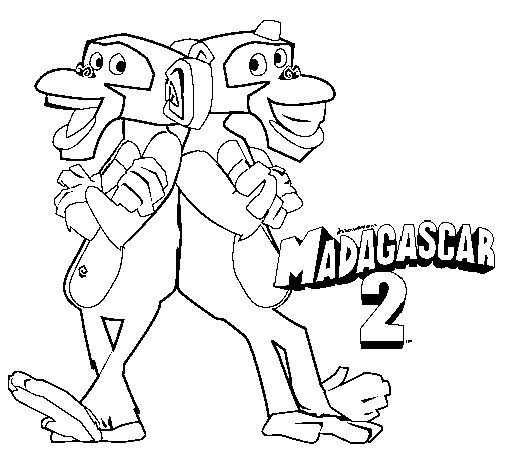 Desenho de Madagascar 2 Manson & Phil 2 para Colorir