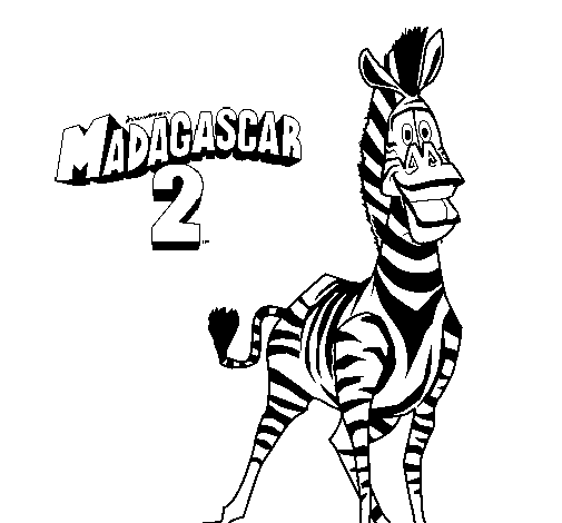Desenho de Madagascar 2 Marty 2 para Colorir
