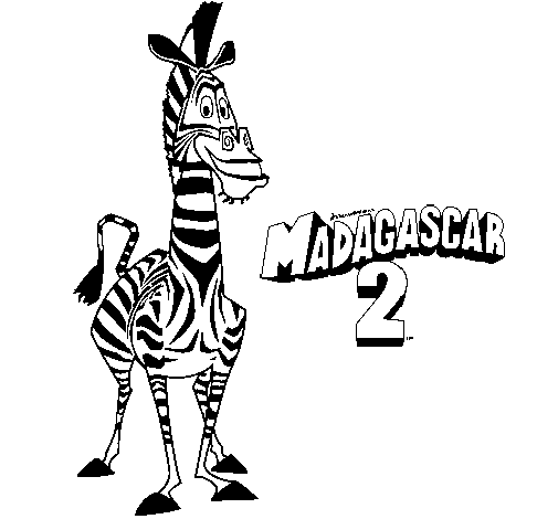 Desenho de Madagascar 2 Marty para Colorir