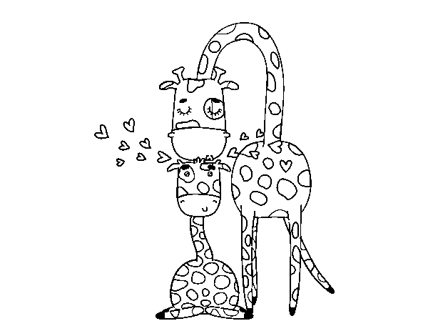 Desenho de Mamã girafa para Colorir