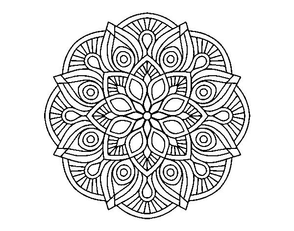 Desenho de Mandala alhambra para Colorir