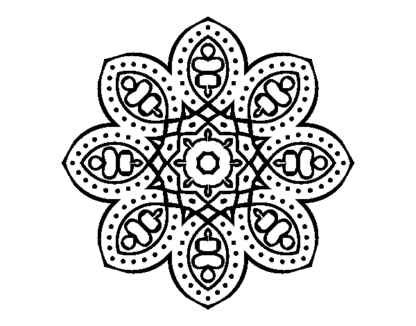 Desenho de Uma mandala de estilo árabe para Colorir  Desenho de mandala,  Flores art nouveau, Mandala art