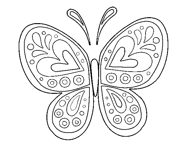 Desenho de Mandala borboleta para Colorir