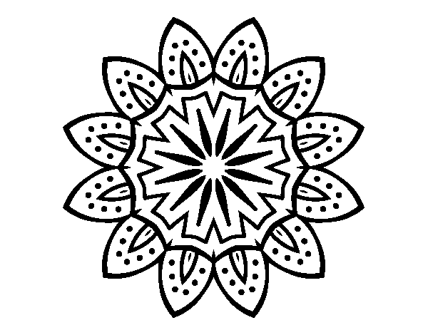 Desenho de Mandala com pétalas para Colorir