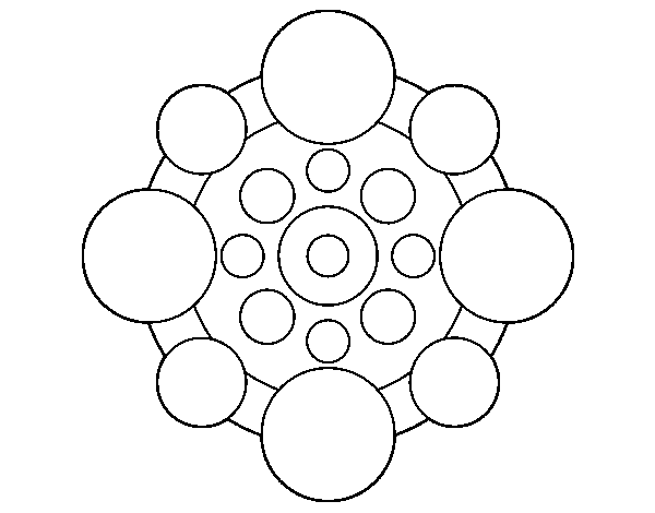 Desenho de Mandala com rodadas para Colorir