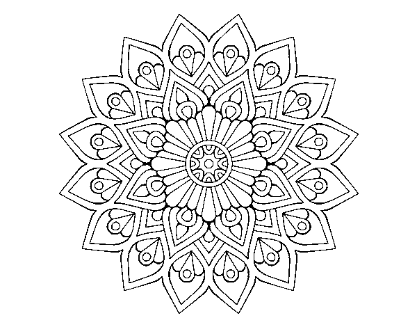 Desenho de Mandala de flash crescente para Colorir