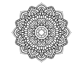 Desenho de Mandala estrela decorada para colorear