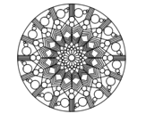 Desenho de Mandala flor com círculos para colorear