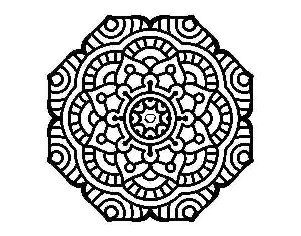 Desenho de Mandala flor conceitual para Colorir