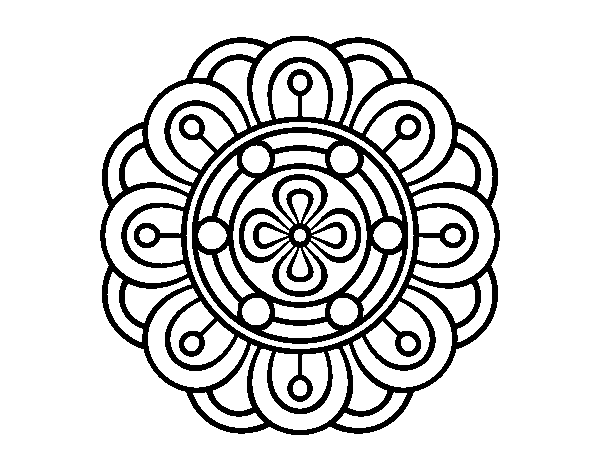 Desenho de Mandala flor criativo para Colorir