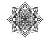 Desenho de Mandala flor de fogo para colorear