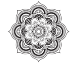 Desenho de Mandala flor oriental para colorear