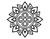 Desenho de Mandala flor simple para colorear