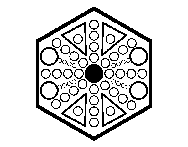 Desenho de Mandala hexagonal para Colorir