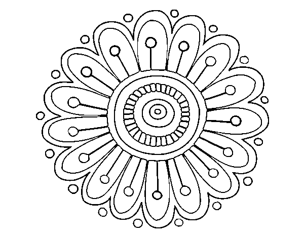 Desenho de Mandala margarida para Colorir
