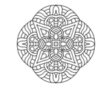 Desenho de Mandala maya para colorear