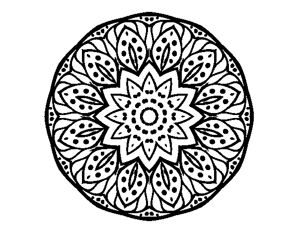 Desenho de Mandala natureza para Colorir