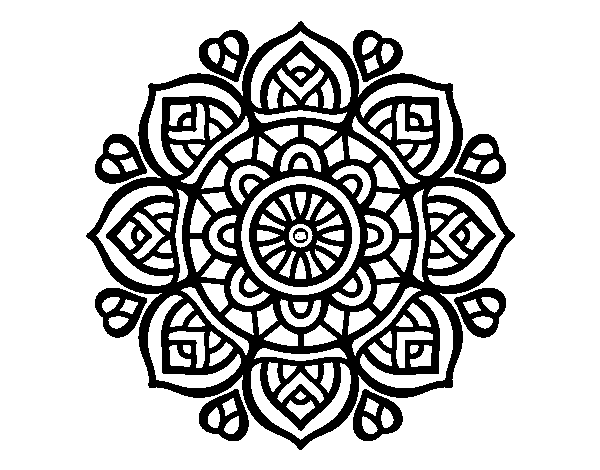 Desenho de Mandala para a concentração mental para Colorir
