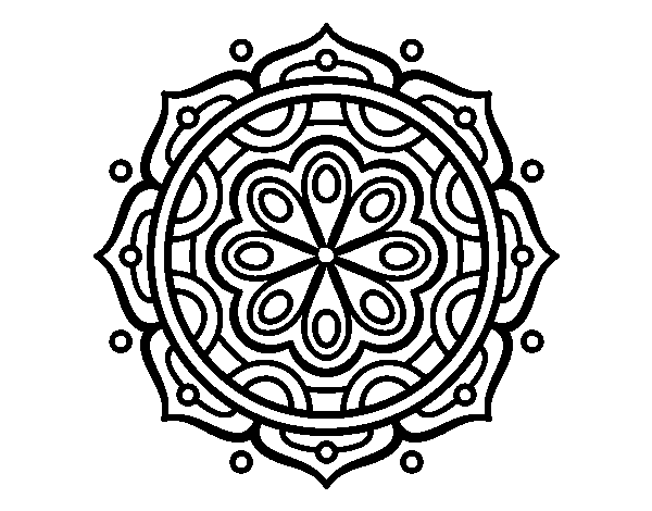 Desenho de Mandala para meditar para Colorir