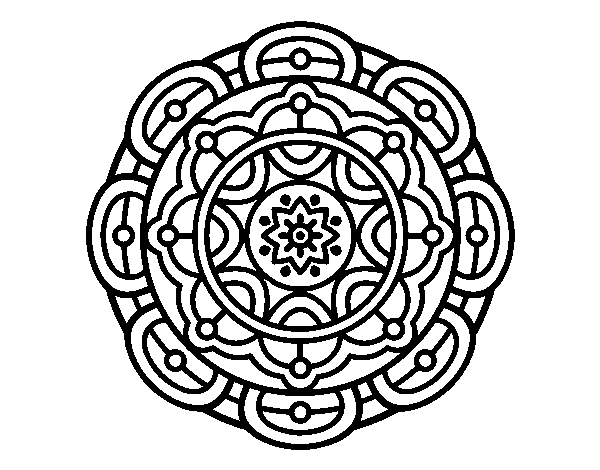 Desenho de Mandala para relaxamento mental para Colorir
