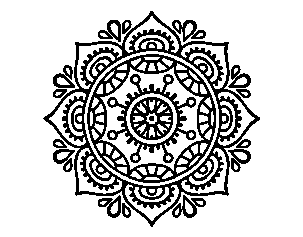 Desenho de Mandala para relaxar para Colorir