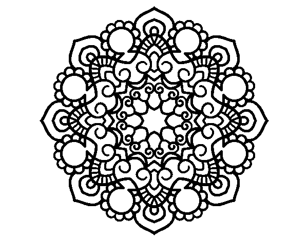 Desenho de Mandala reunião para Colorir