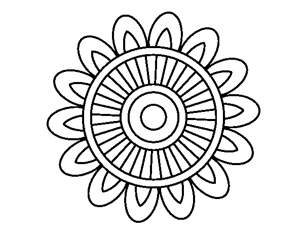 Desenho de Mandala solar para Colorir