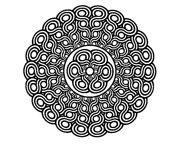 Desenho de Mandala trançada para Colorir