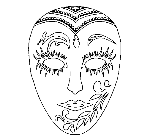 Desenho de Máscara para Colorir