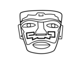 Desenho de Máscara ancestral Aztec para colorear