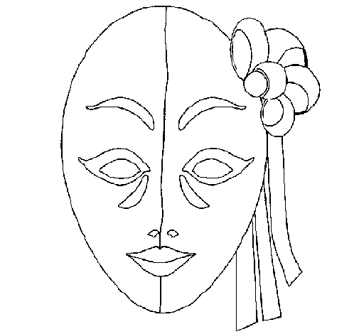 Desenho de Máscara italiana para Colorir