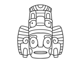 Desenho de Máscara mexicana dos rituais  para colorear