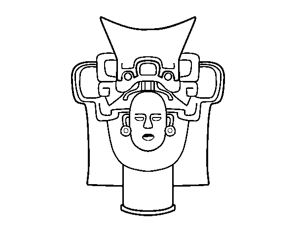Desenho de Máscara velha mexicana para Colorir