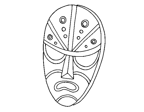 Desenho de Máscara zangada para Colorir