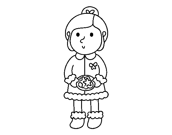 Desenho de  Menina com bolinhos para Colorir